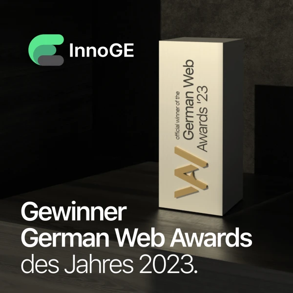 Know-How, Qualitätsbewusstsein und moderne Arbeitsweisen machen uns zum Gewinner des German Web Awards 2023.